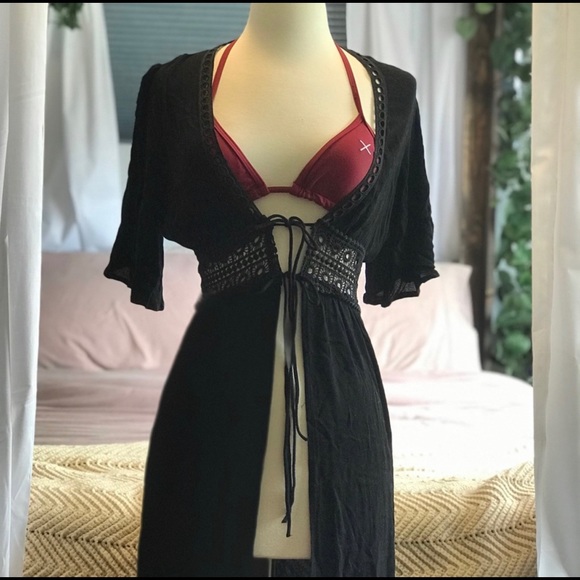 Flowy Beach Cardigan w/ lace waist - Picture 2 of 2